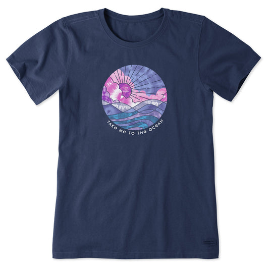 Women's Tie Dye Take Me to the Ocean Short Sleeve Tee