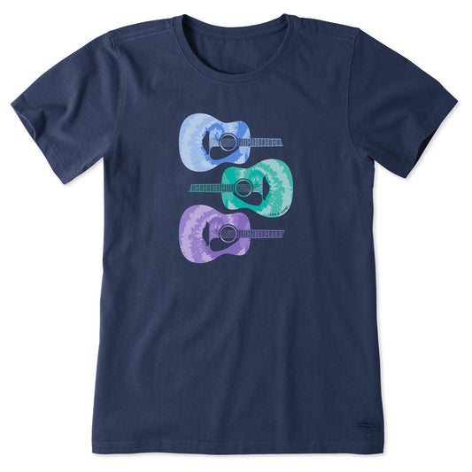 Women's Tie Dye Guitars Short Sleeve Tee