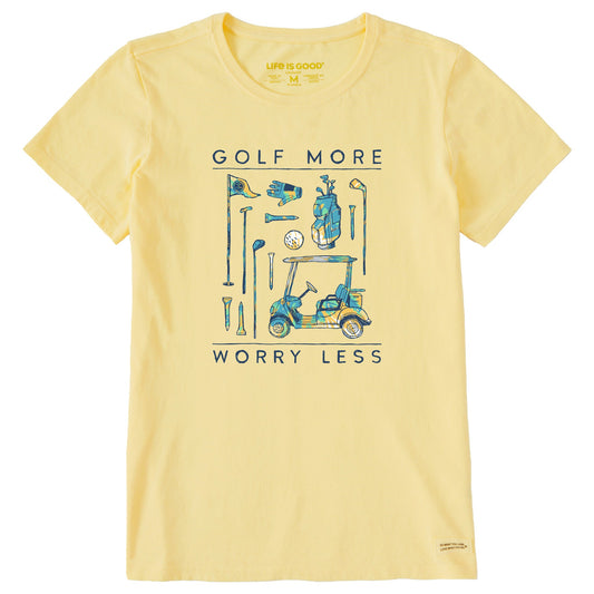Women's Tie Dye Golf More Worry Less Short Sleeve Tee