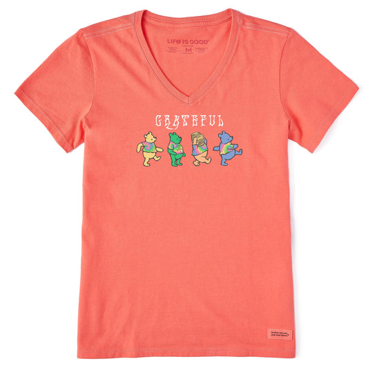 Women's Tie Dye Grateful Winnie Short Sleeve Vee