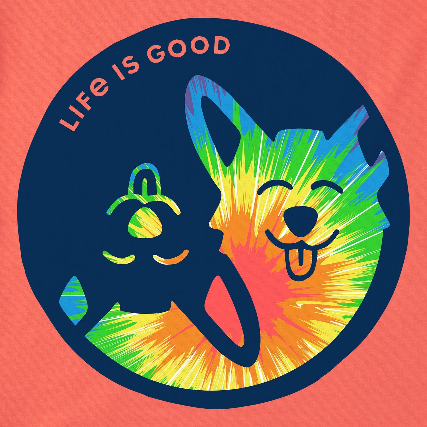 Women's Tie Dye Yin Yang Corgi Short Sleeve Crusher Tee