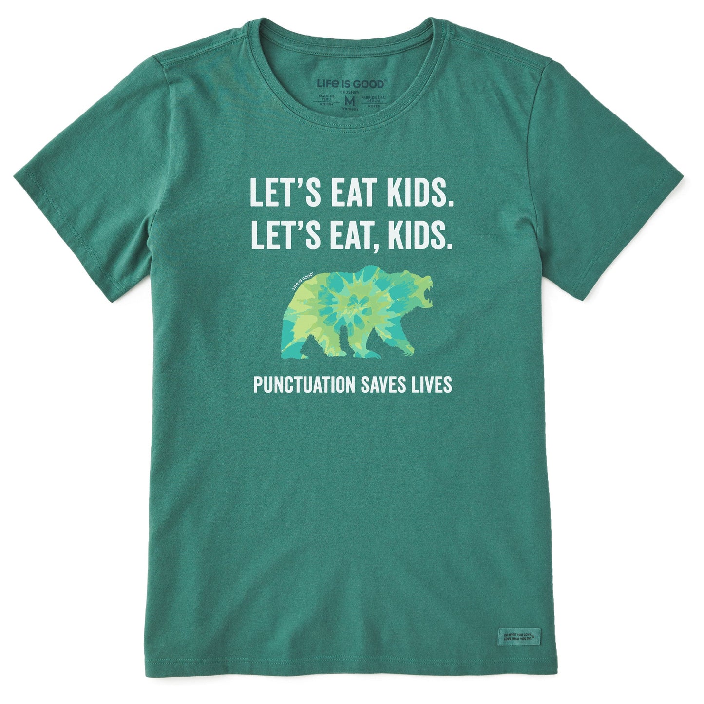 Women's Tie Dye Lets Eat Kids Short Sleeve Crusher Tee