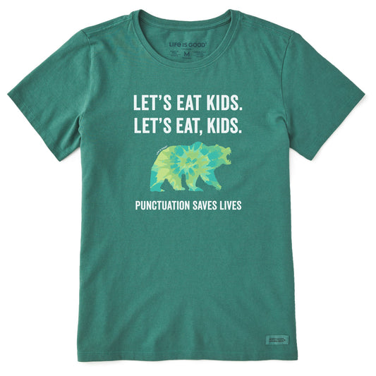 Women's Tie Dye Lets Eat Kids Short Sleeve Crusher Tee