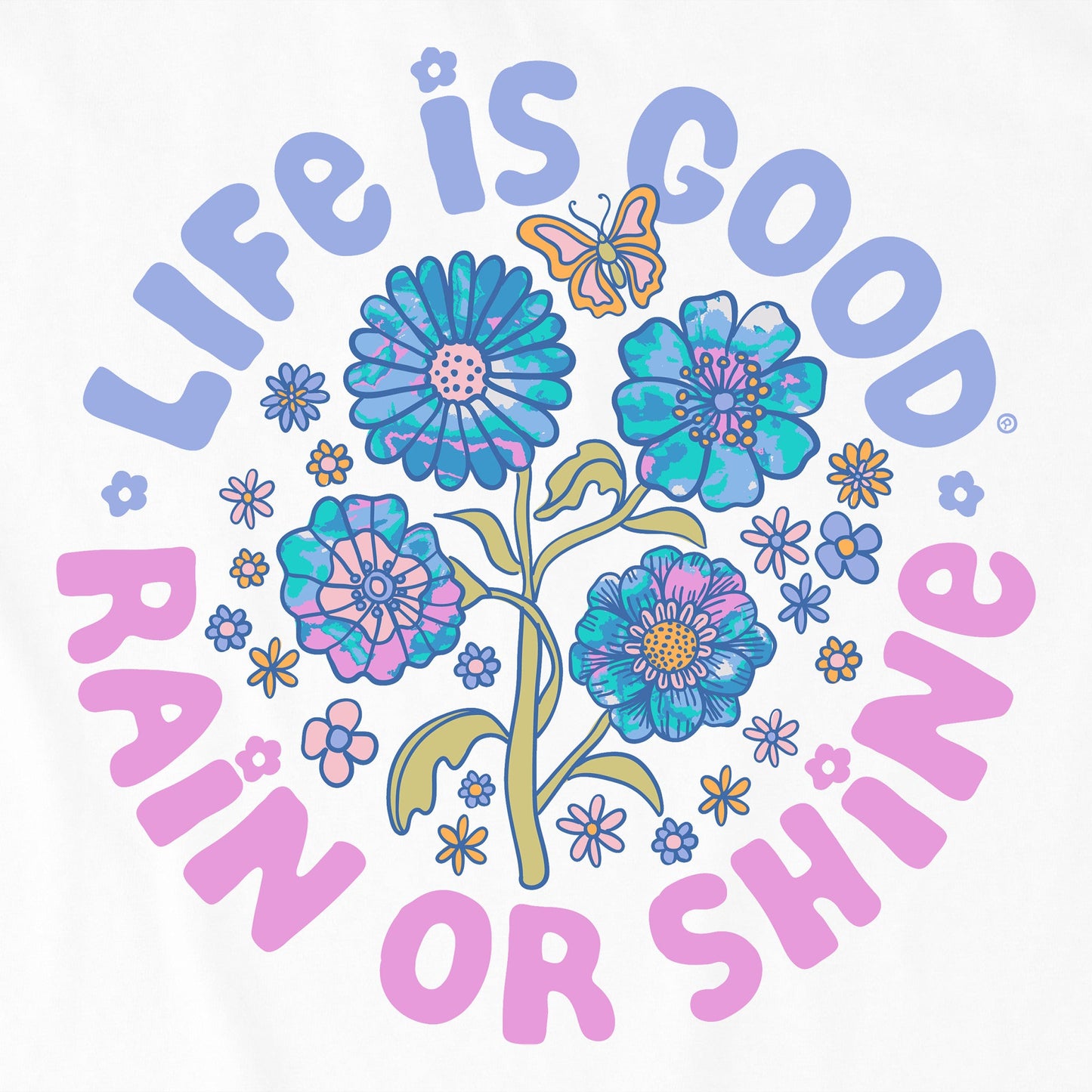 Women's Tie Dye Rain or Shine Trippy Short Sleeve Tee