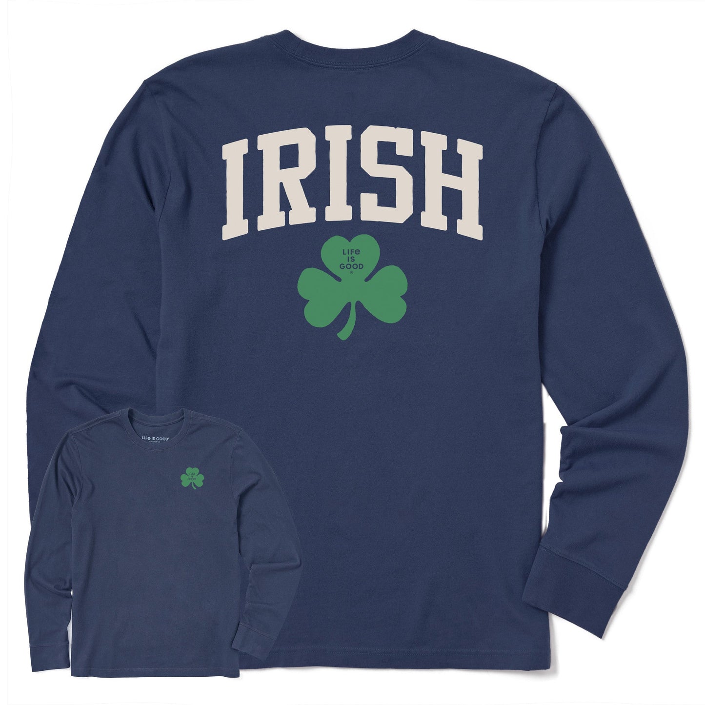 Men's Irish Clover Long Sleeve Crusher Tee