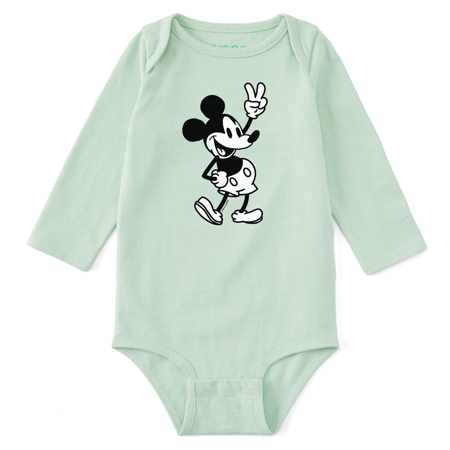 Baby Steamboat Willie Peace Long Sleeve Crusher Bodysuit