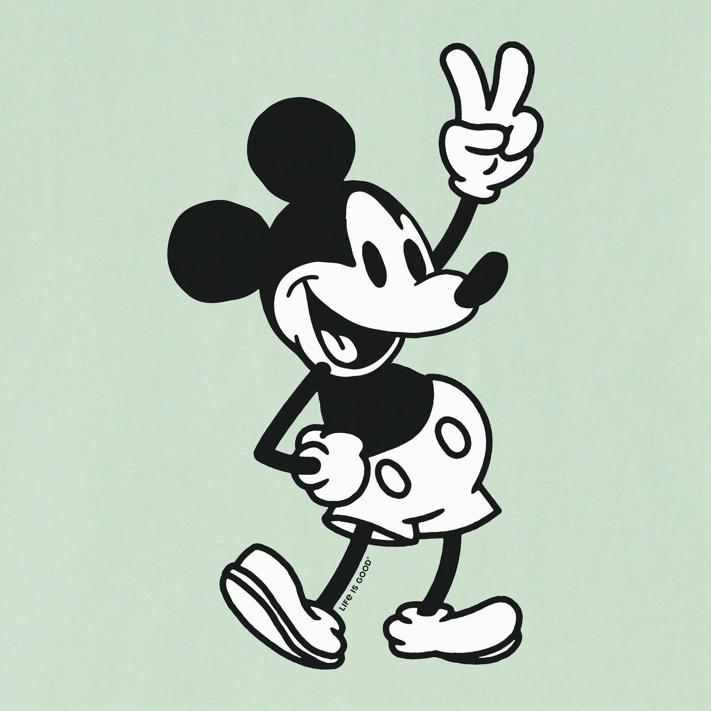 Baby Steamboat Willie Peace Long Sleeve Crusher Bodysuit