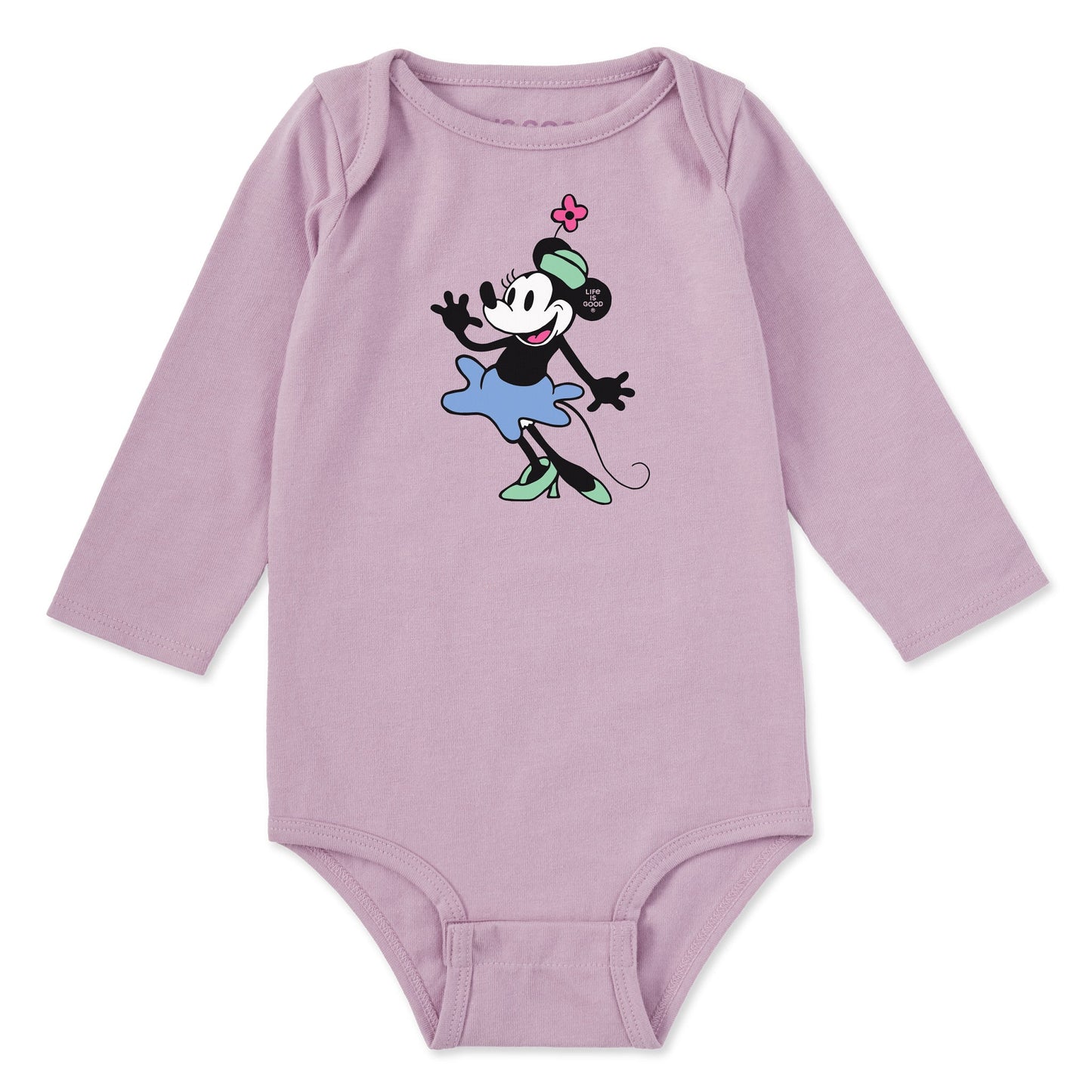Baby Steamboat Willie Miss Mouse Long Sleeve Crusher Bodysuit