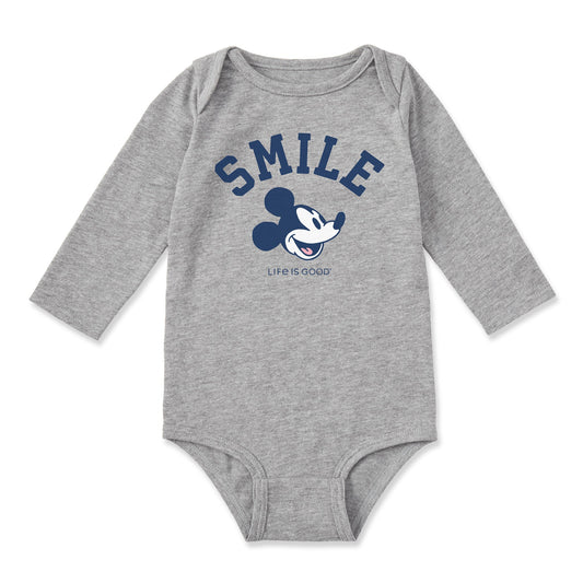 Baby Smile Steamboat Willie Long Sleeve Crusher Bodysuit