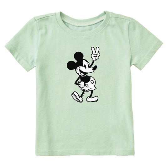Toddler Steamboat Willie Peace Short Sleeve Crusher Tee