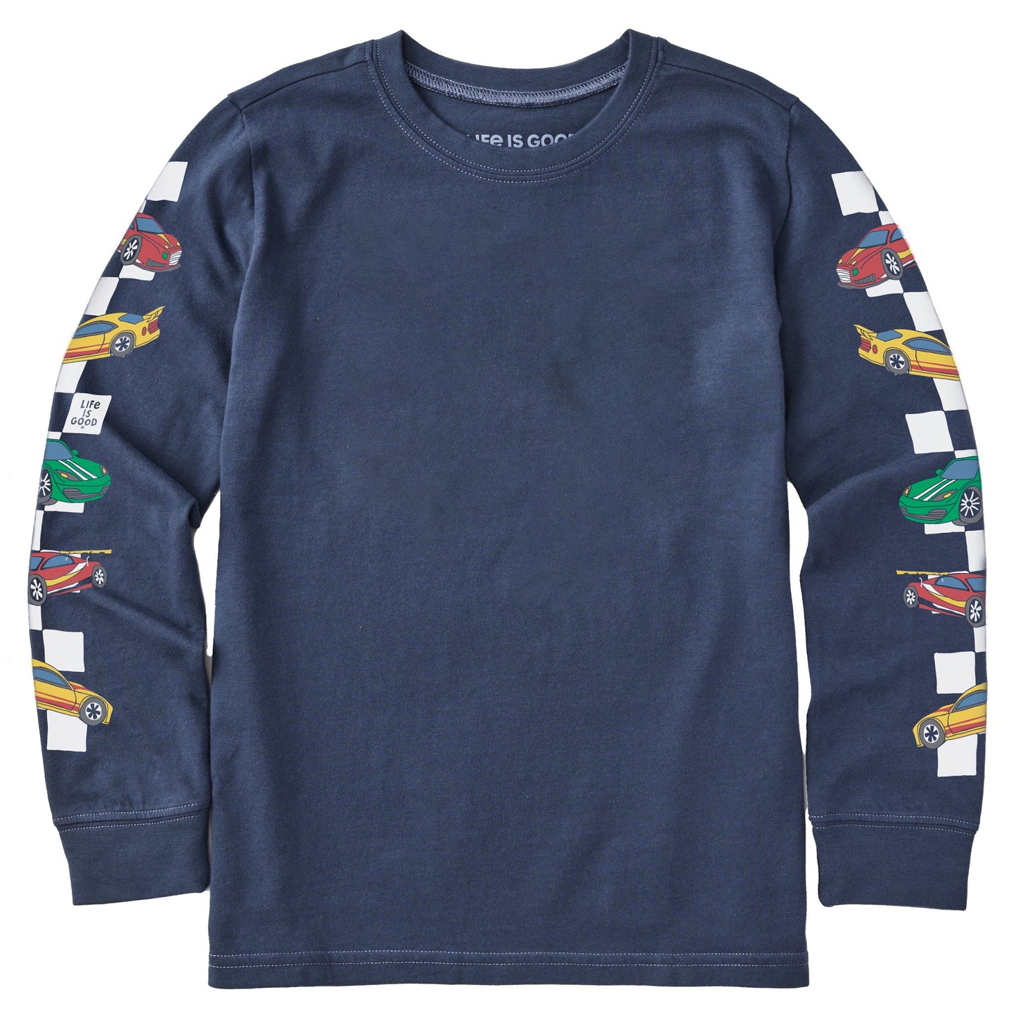 Kids Race Cars Long Sleeve Crusher Tee