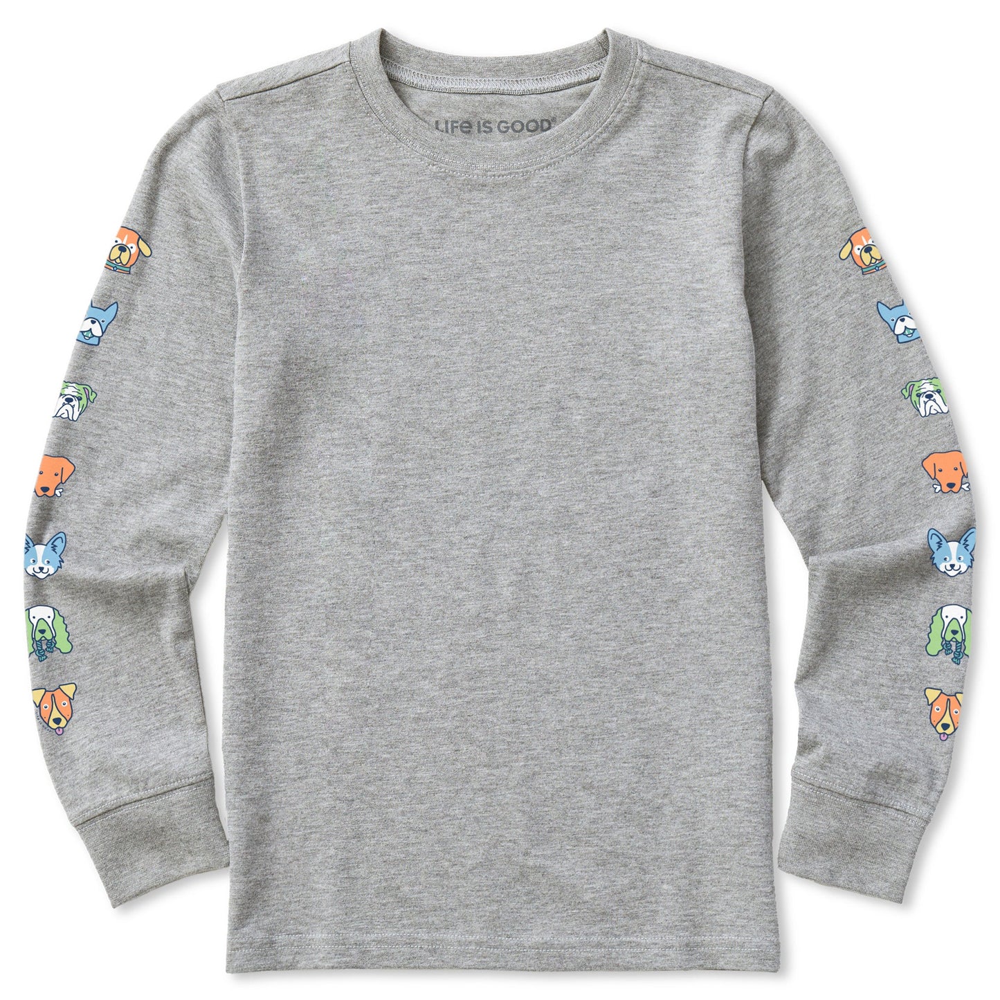 Kids Pups Party Long Sleeve Crusher Tee