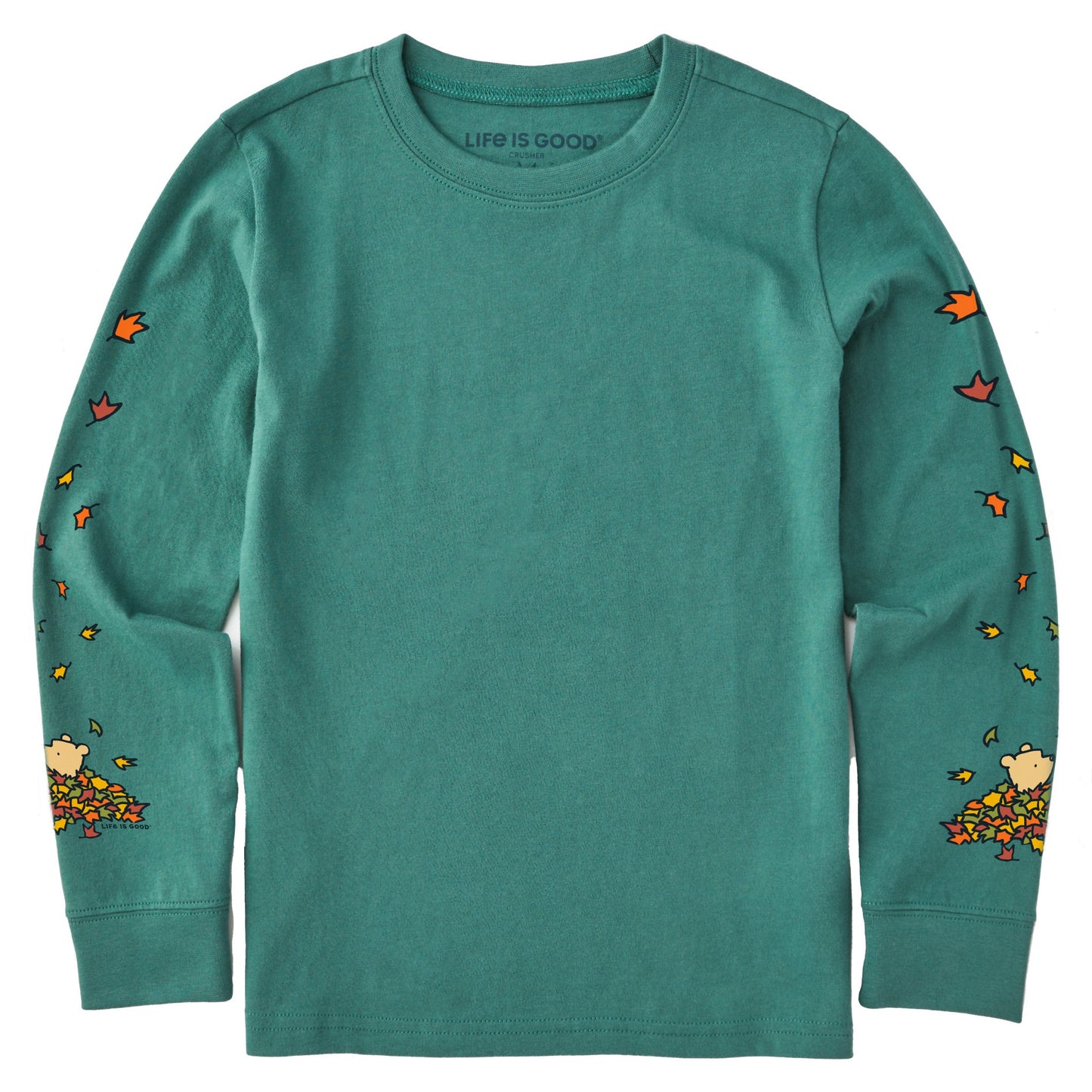 Kids Winnie Falling Leaves Long Sleeve Crusher Tee