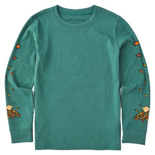 Kids Winnie Falling Leaves Long Sleeve Crusher Tee