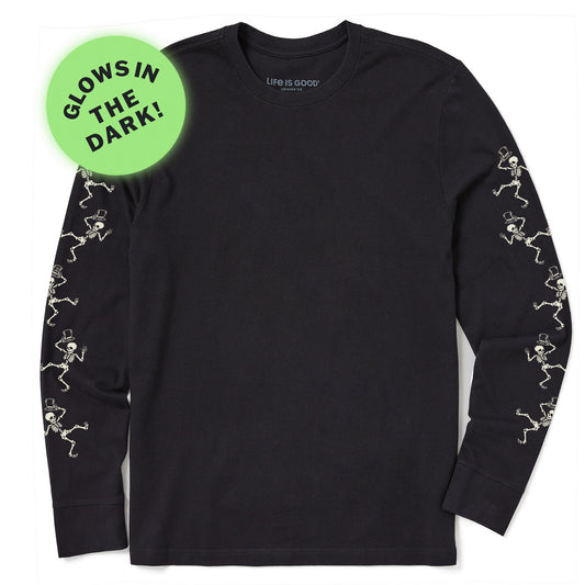 Men's Dancing Skeletons Long Sleeve Crusher Tee