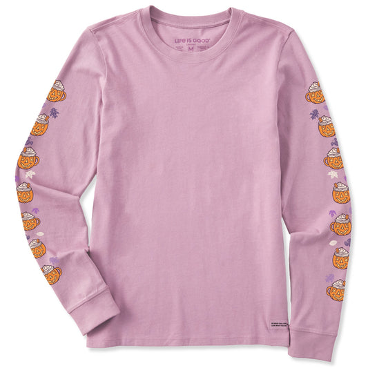 Women's Pumpkin Spice Mugs Long Sleeve Crusher Tee