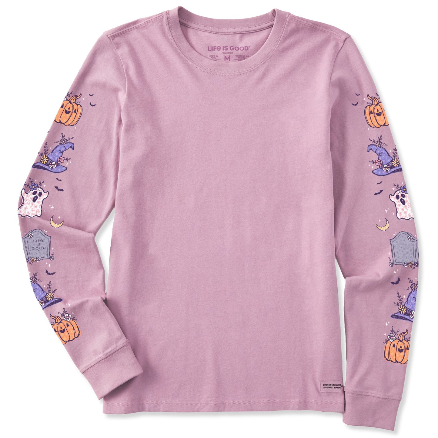 Women's Doodle Halloween Long Sleeve Crusher Tee