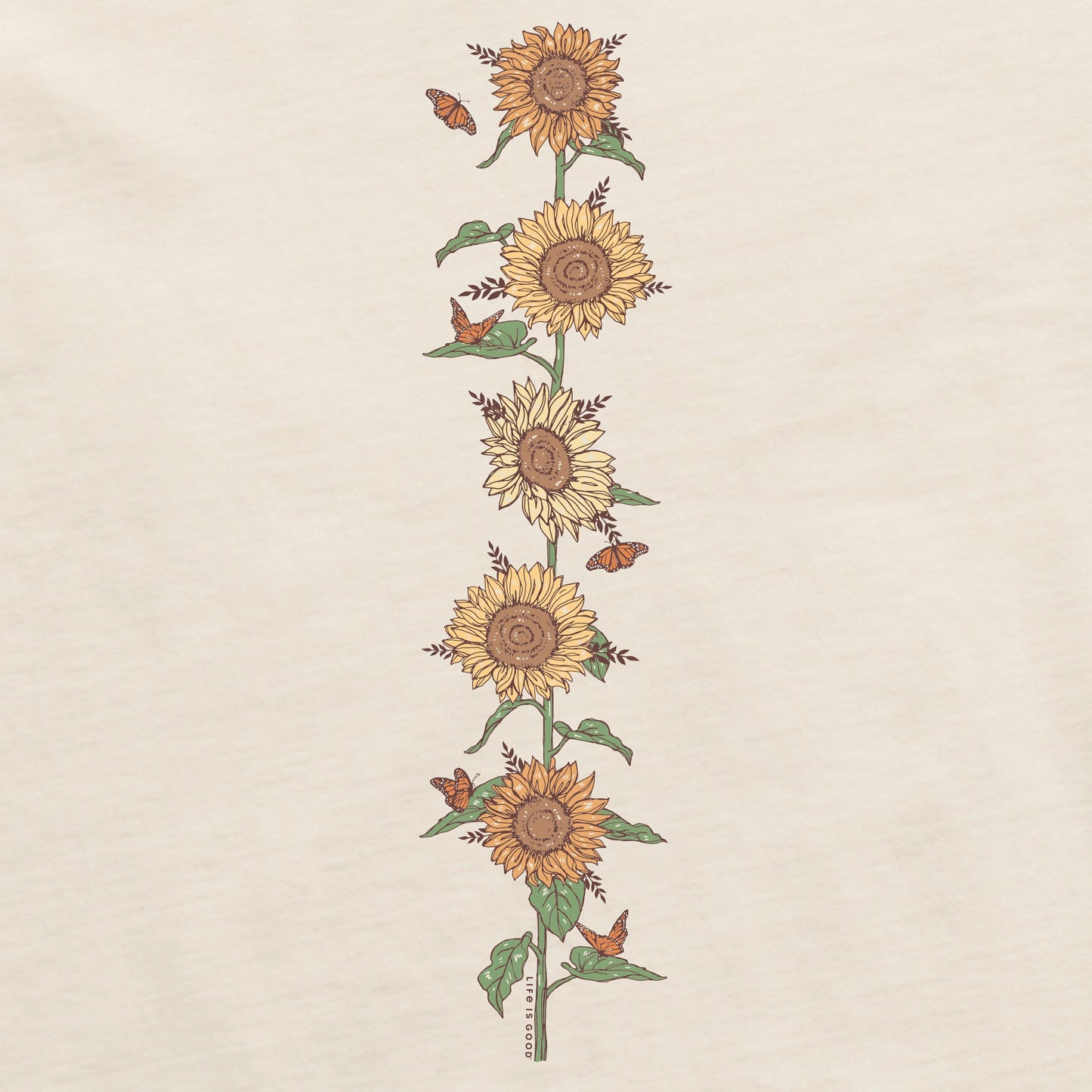Women's Fall Sunflowers Long Sleeve Crusher Boxy Tee