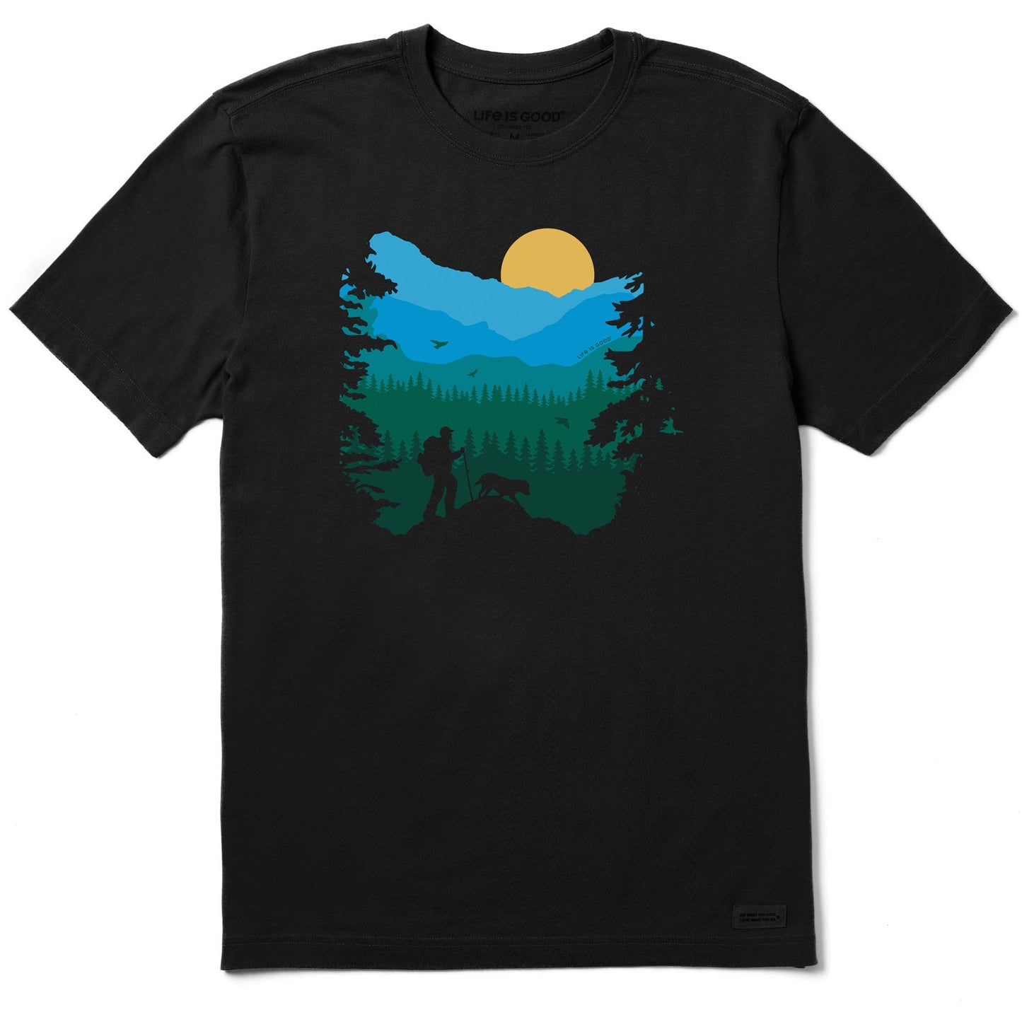 Men's Mountain Hiker with Dog Short Sleeve Tee
