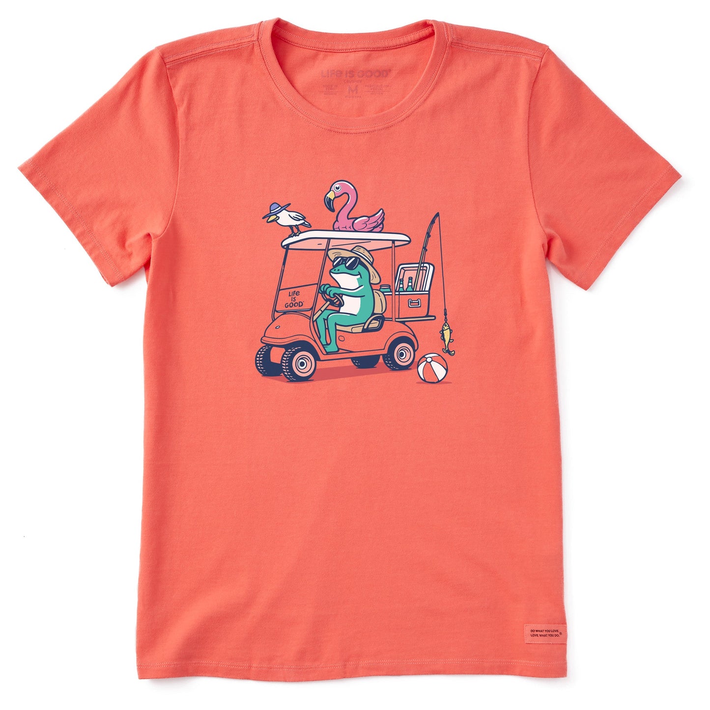 Women's Frog and Flamingo Golf Cart Short Sleeve Crusher Tee