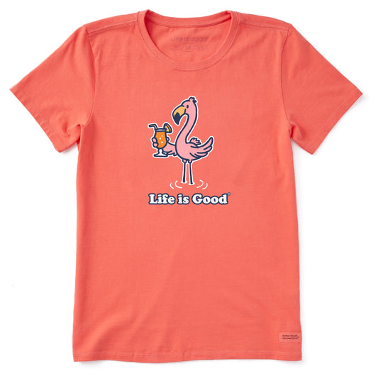 Women's Flamingo Cocktail Short Sleeve Crusher Tee