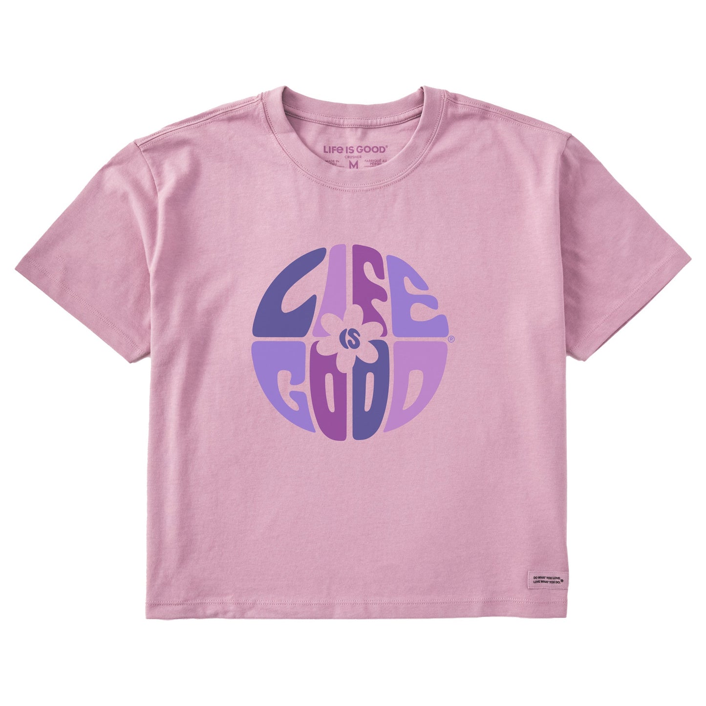 Women's Daisy Circle Psychedelic Short Sleeve Crusher Boxy Tee