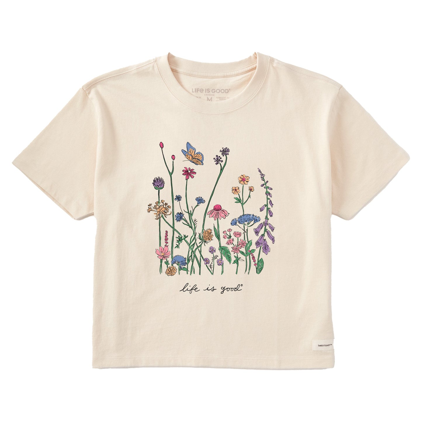 Women's Realaxed Wildflowers Short Sleeve Crusher Boxy Tee
