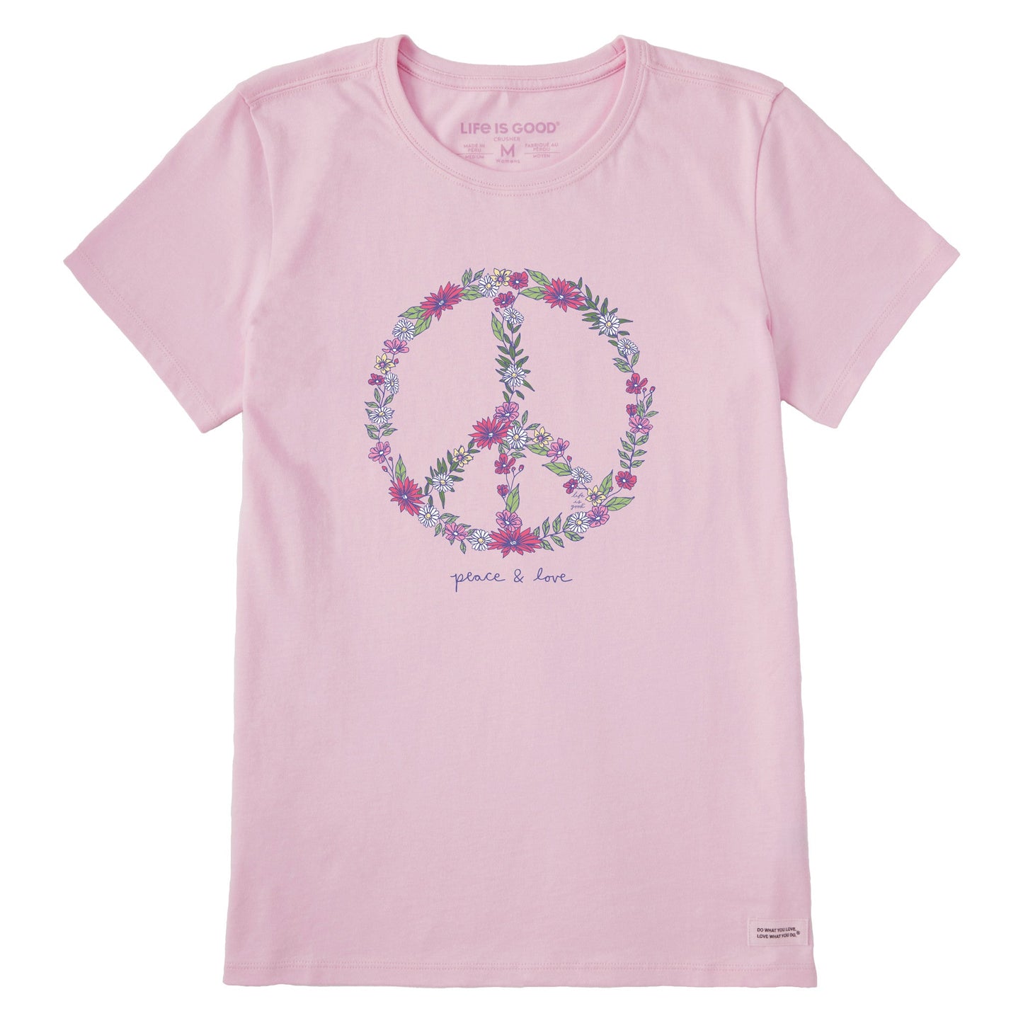 Women's Wildflower Love Peace Sign Short Sleeve Tee