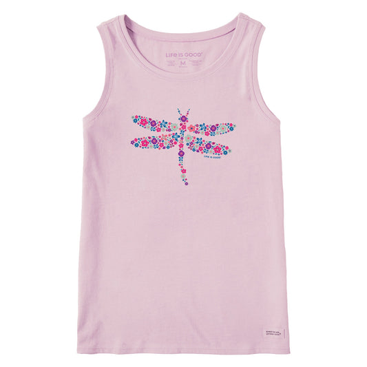 Women's Dragonfly Flowers Crusher Tank