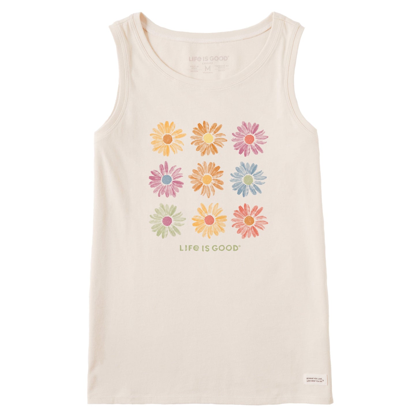 Women's Grid of Painted Daisies Crusher Tank