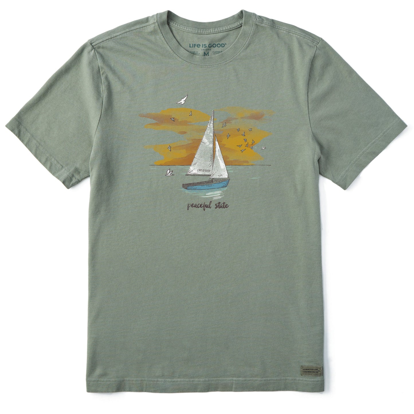 Men's Peaceful State Sailboat Short Sleeve Crusher Tee