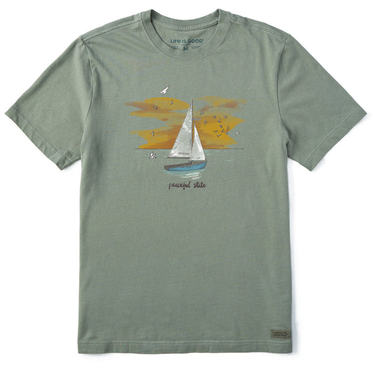 Men's Peaceful State Sailboat Short Sleeve Crusher Tee