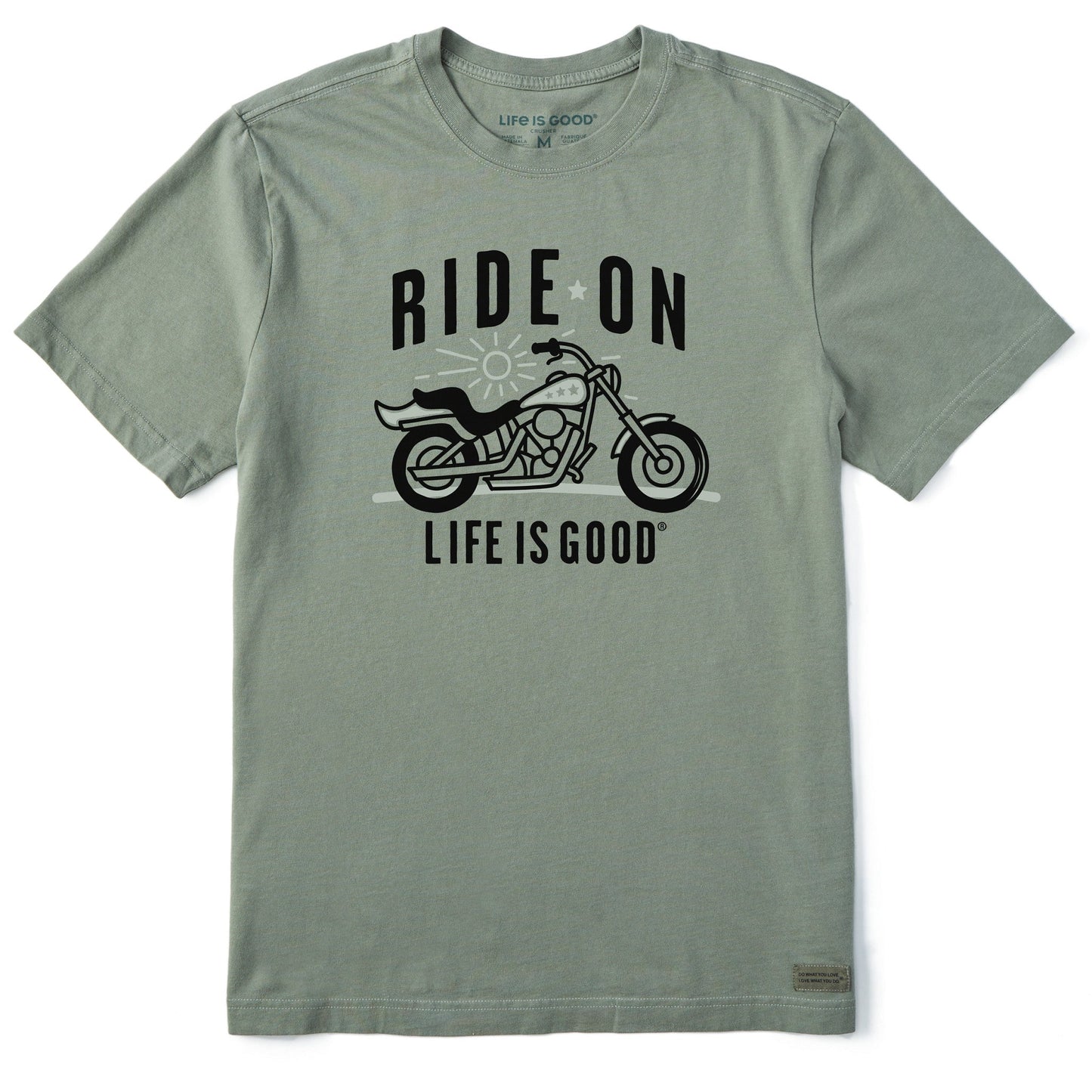 Men's Ride On Simple Motorcycle Short Sleeve Crusher Tee