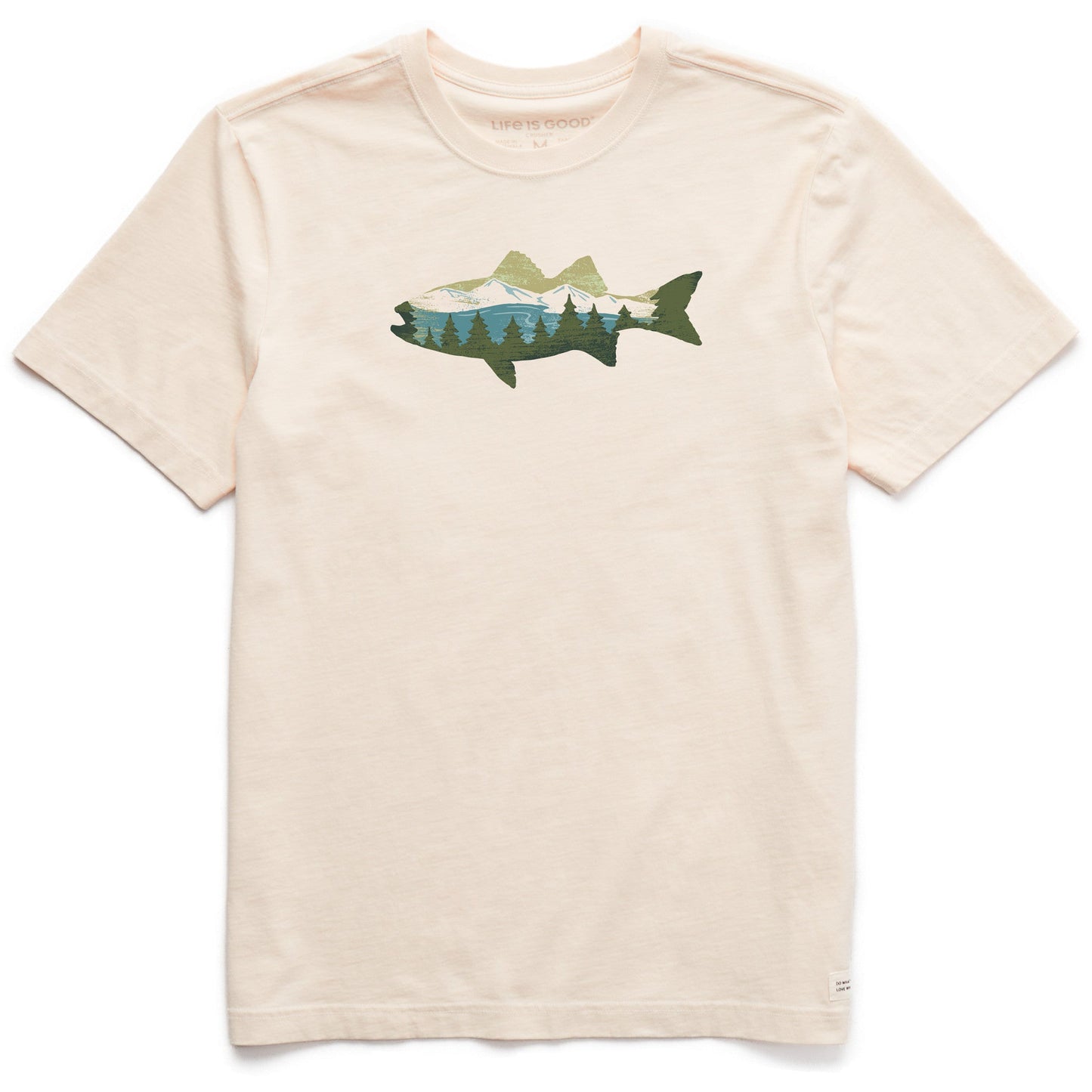 Men's Scenic Pines and Mountain Fish Short Sleeve Crusher Tee