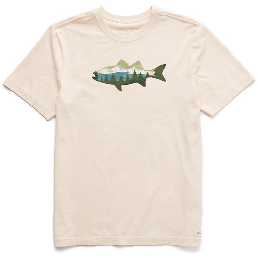 Men's Scenic Pines and Mountain Fish Short Sleeve Crusher Tee
