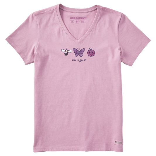 Women's Three Insects Short Sleeve Crusher Vee