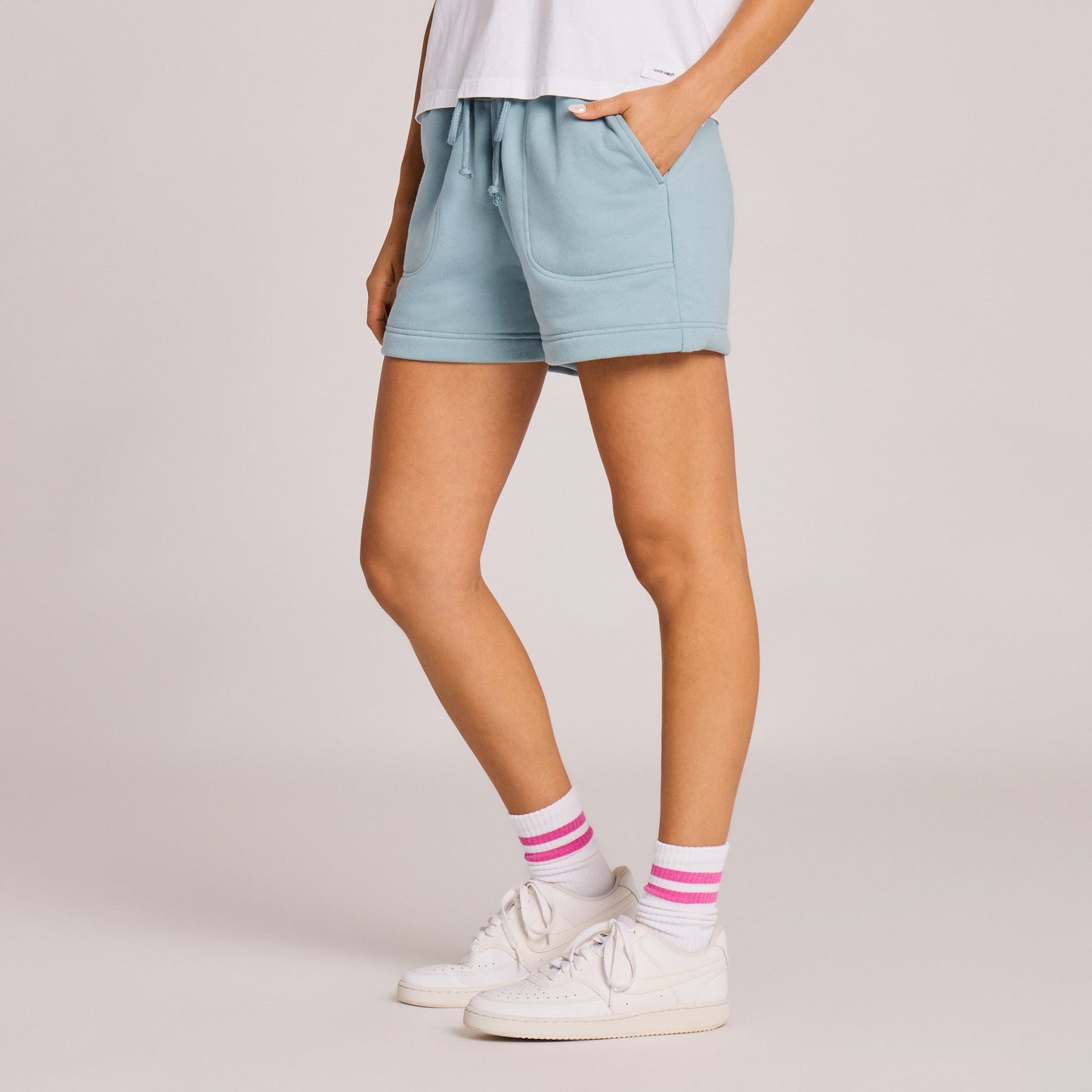Women's Solid Good Vibes Fleece Shorts