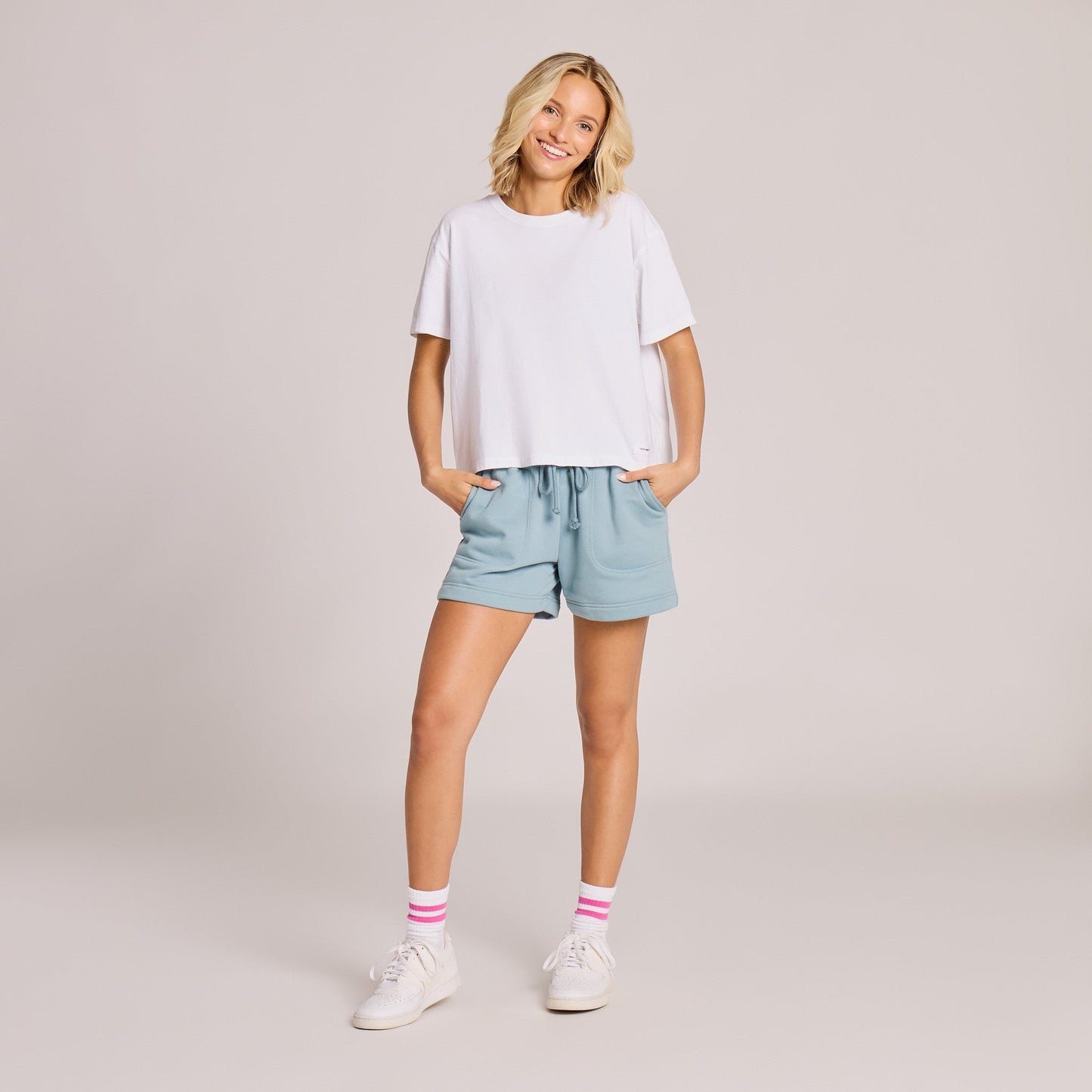 Women's Solid Good Vibes Fleece Shorts