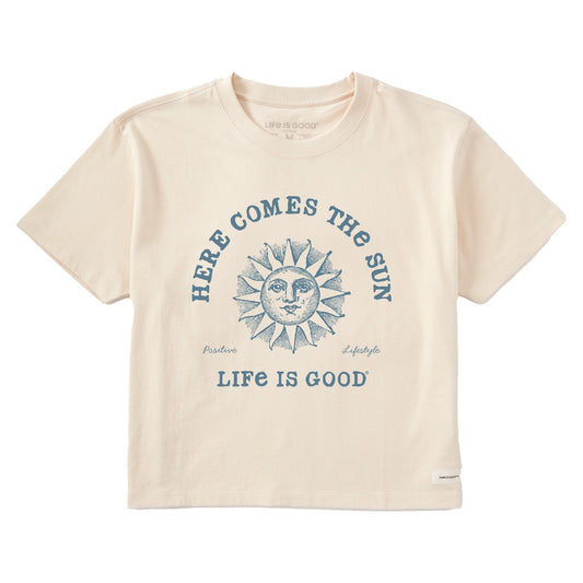 Women's Crafty Here Comes the Sun Short Sleeve Crusher Boxy Tee