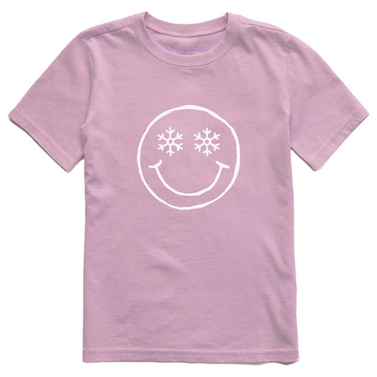 Kids Snowflake Smile Short Sleeve Crusher Tee