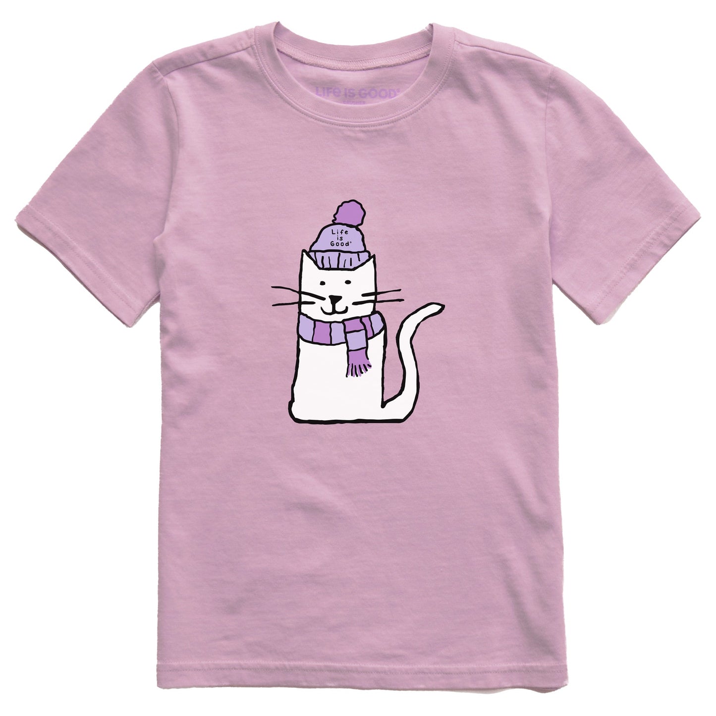 Kids Quirky Warmly Dressed Cat Short Sleeve Crusher Tee