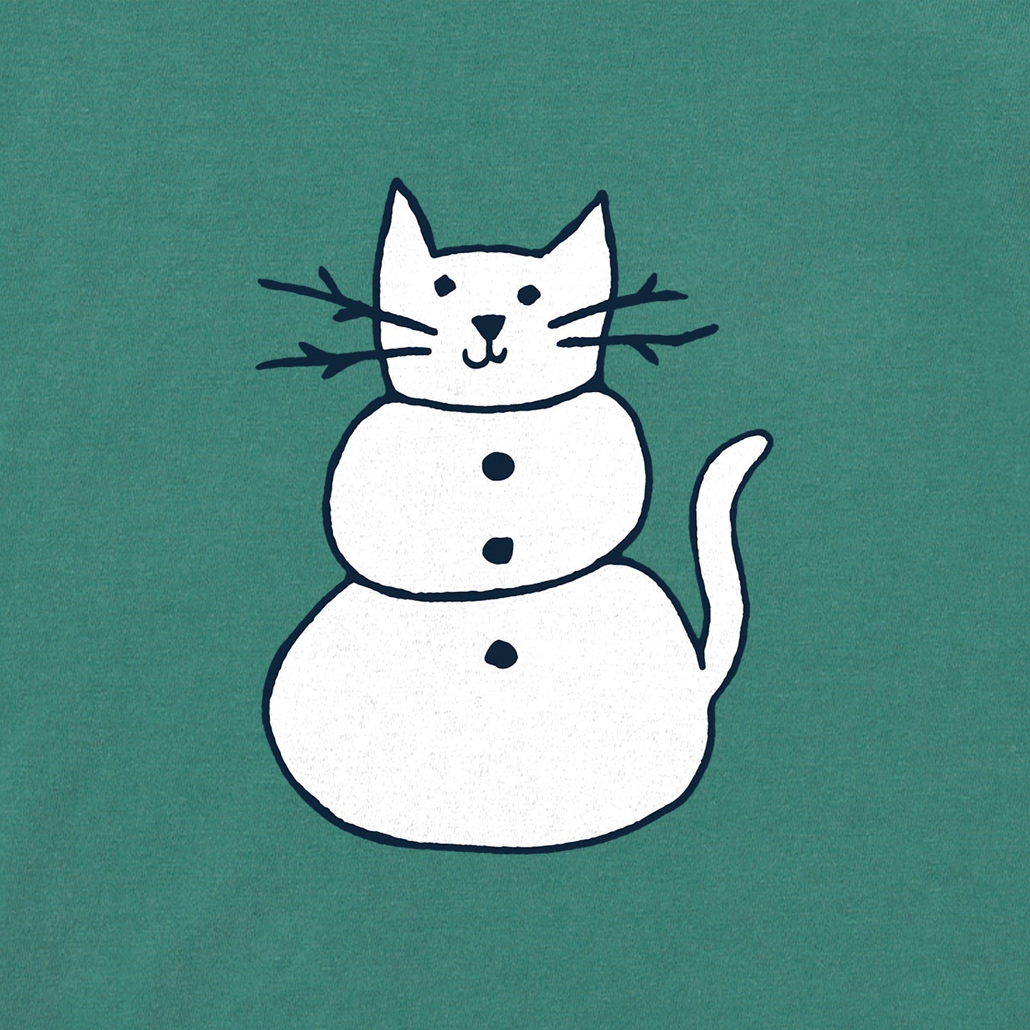 Kids Cat Snowman Long Sleeve Crusher Tee