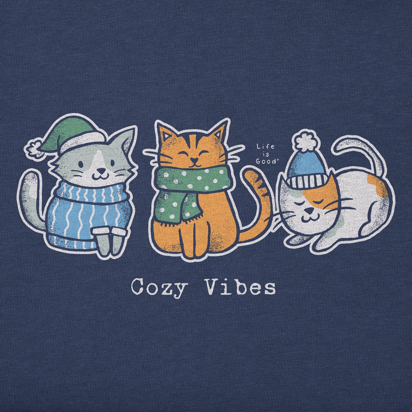 Kids Cozy Vibes Kittens Long Sleeve Crusher Tee