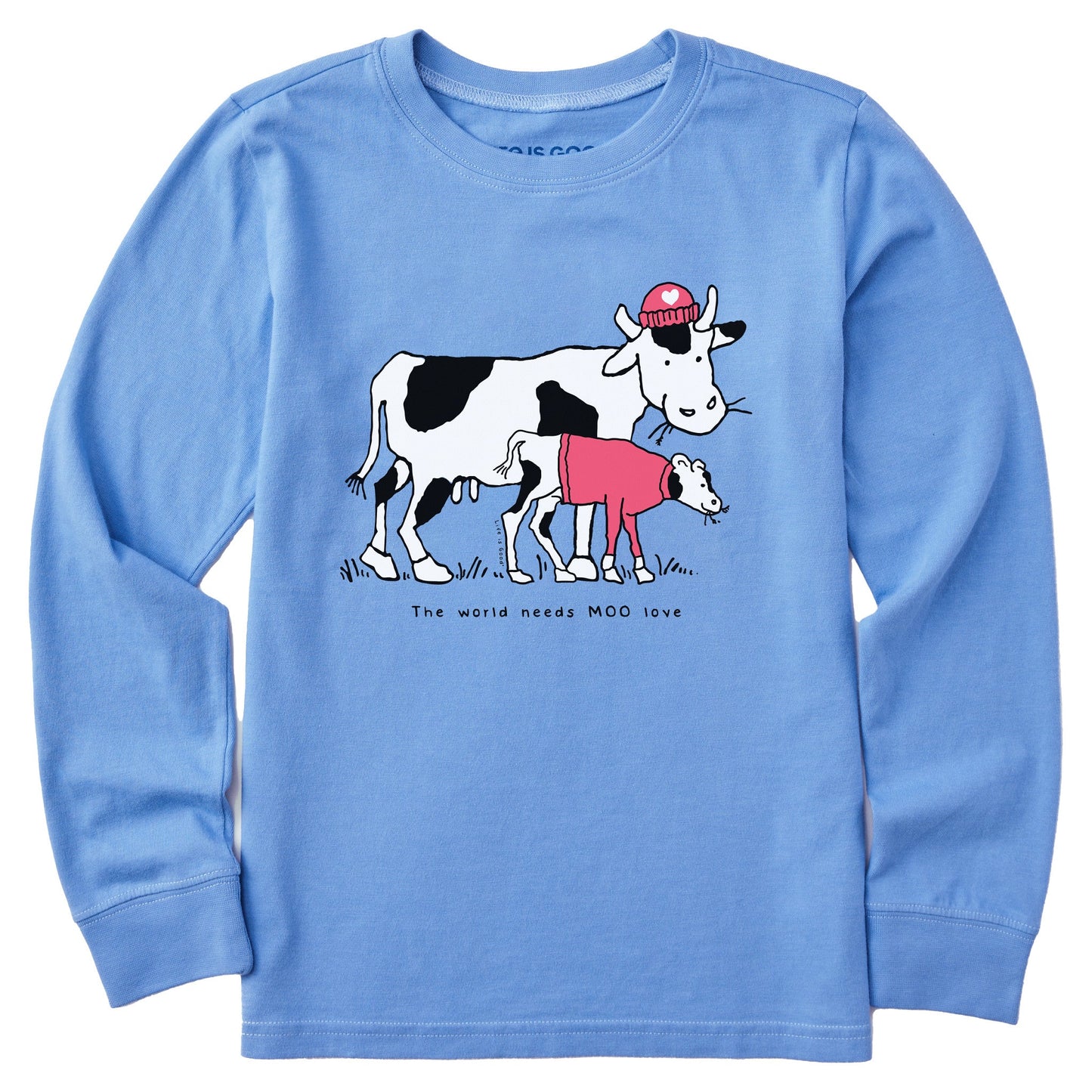 Kids Moo Love Cow and Calf Long Sleeve Crusher Tee