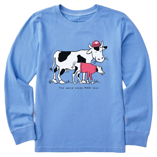 Kids Moo Love Cow and Calf Long Sleeve Crusher Tee