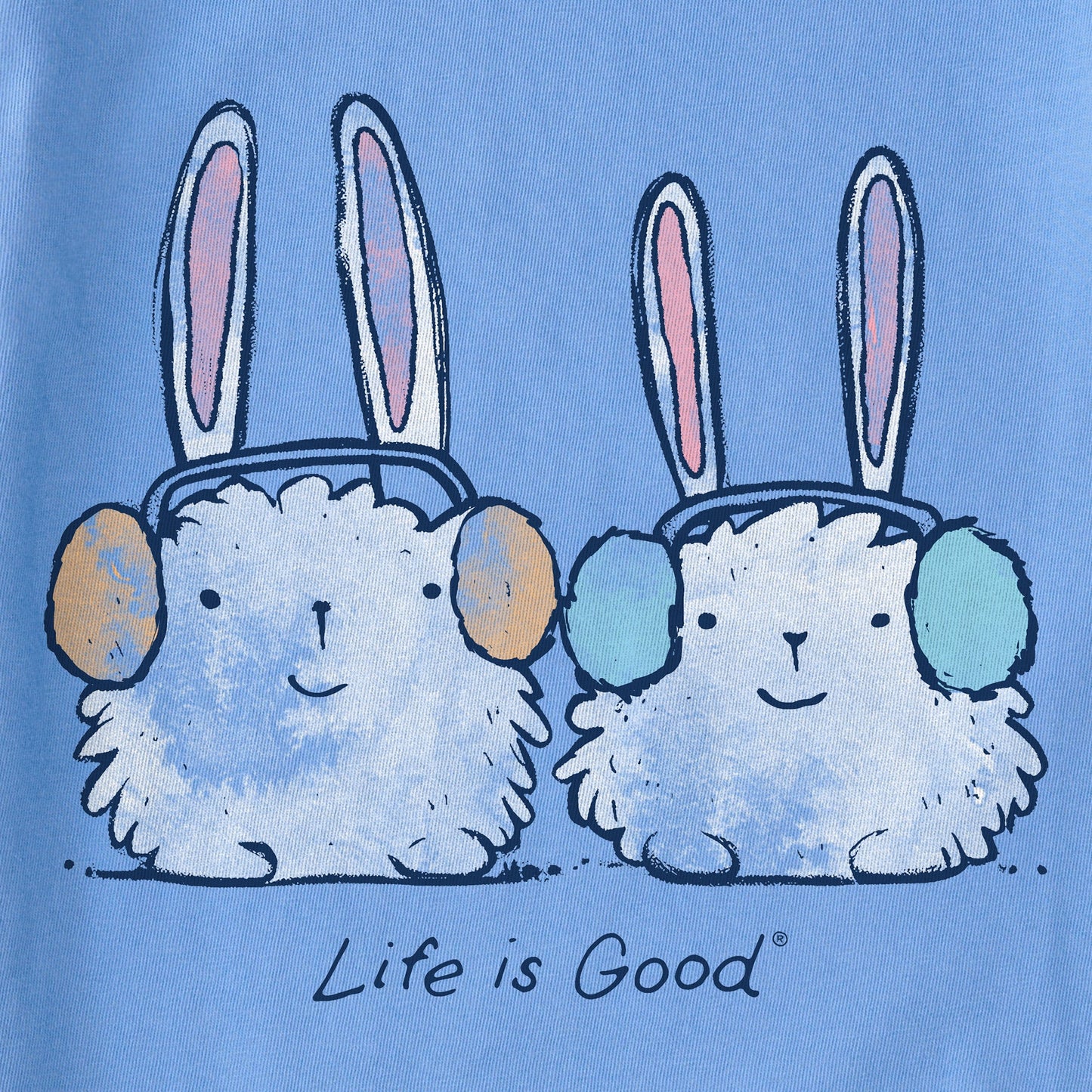 Kids Warmly Dressed Bunnies Long Sleeve Crusher Tee