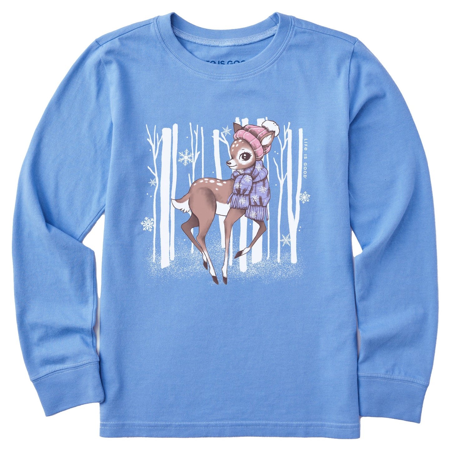 Kids Cozy Fawn Long Sleeve Crusher Tee