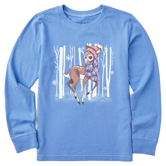 Kids Cozy Fawn Long Sleeve Crusher Tee