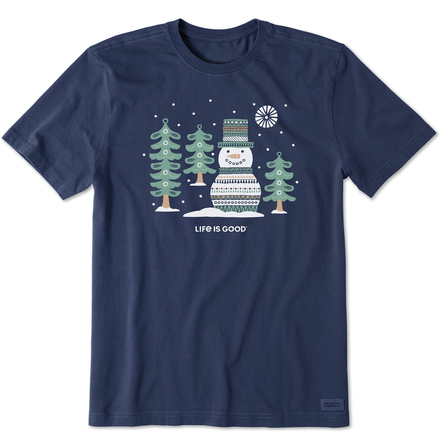 Men's Snowman and Trees Short Sleeve Crusher Tee