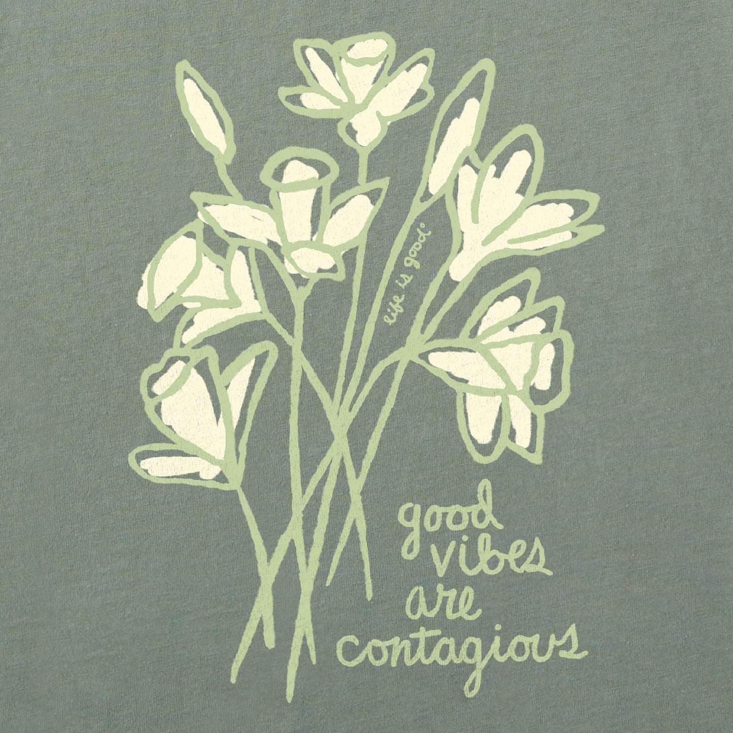 Women's Good Vibes Daffodils Short Sleeve Crusher Boxy Tee